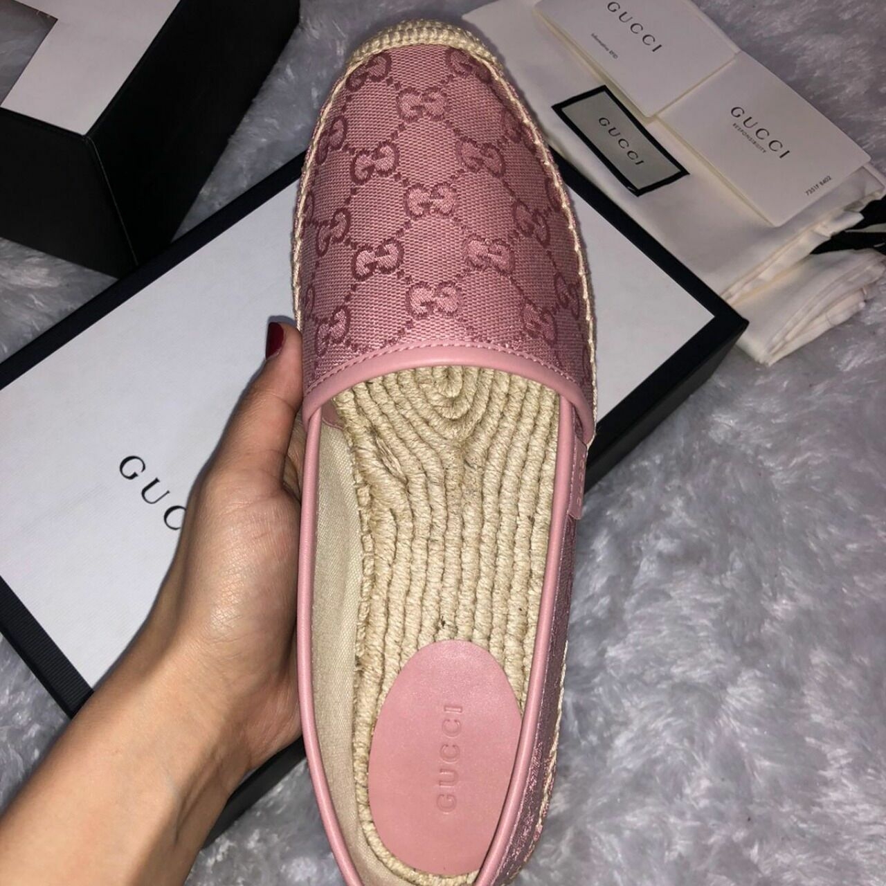 GG Canvas Espadrilles Pink