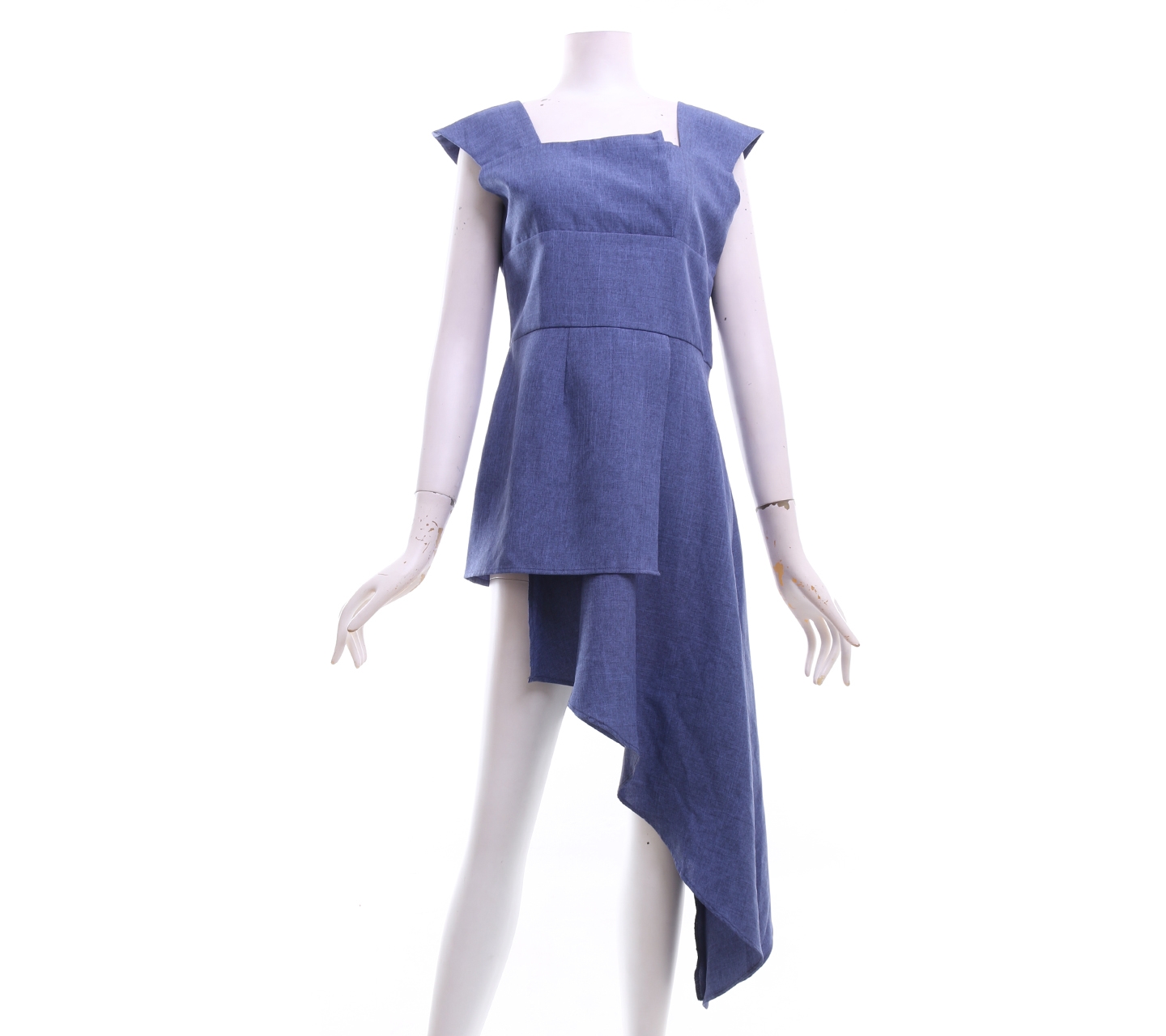 Ats The Label Asymmetric Blue Mini Dress