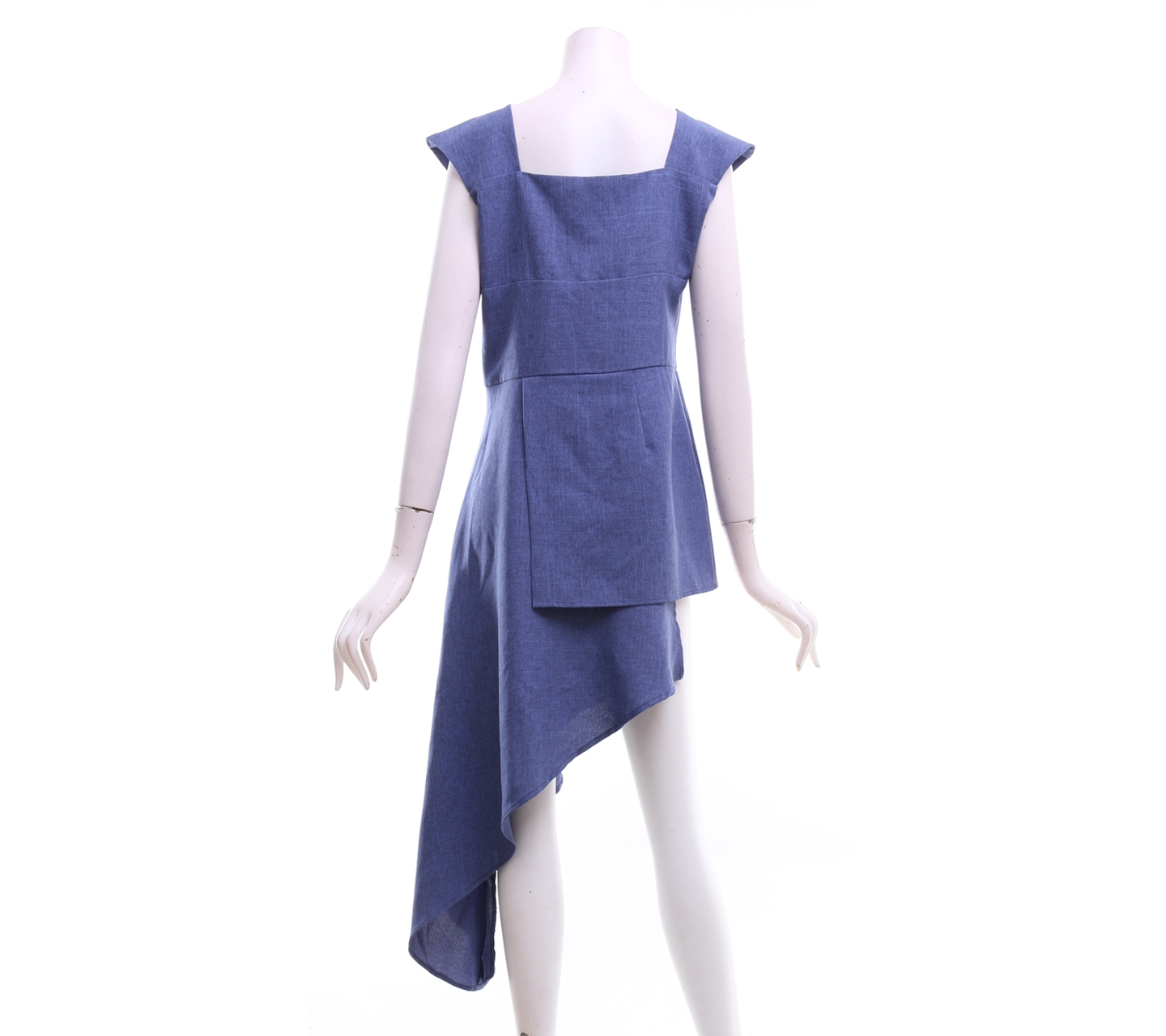 Ats The Label Asymmetric Blue Mini Dress