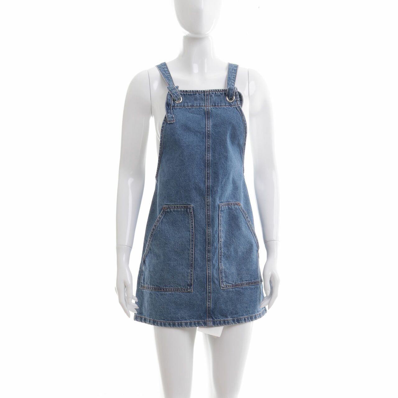 Stradivarius Blue Overall Mini Dress