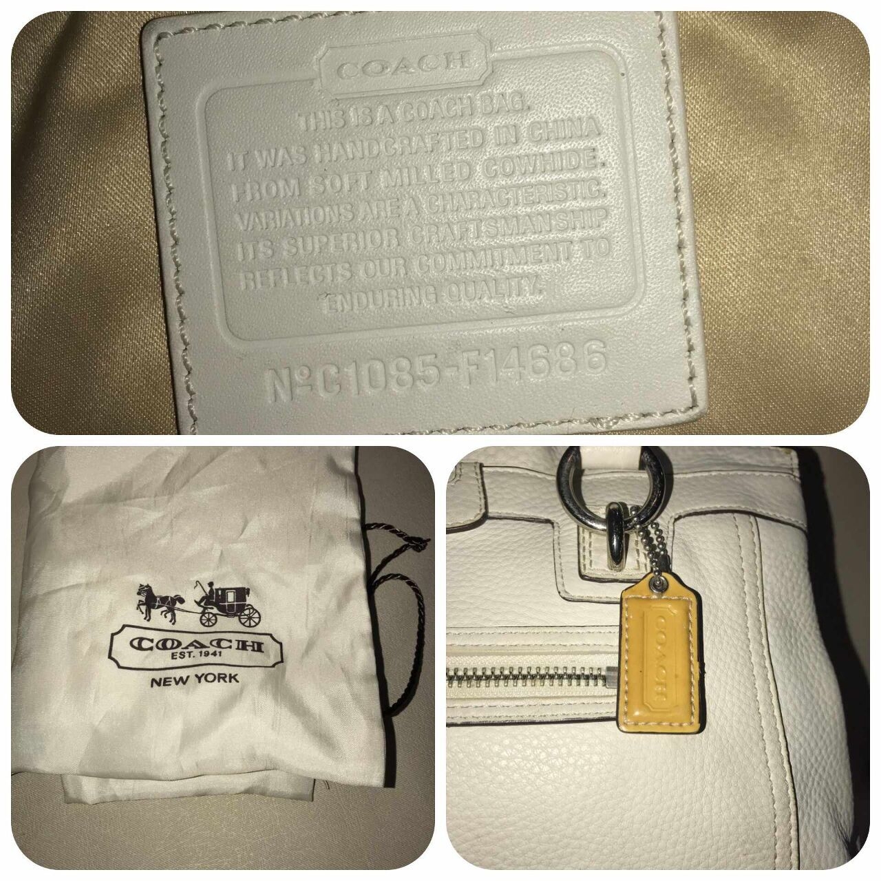 Coach White Shoulder Bag