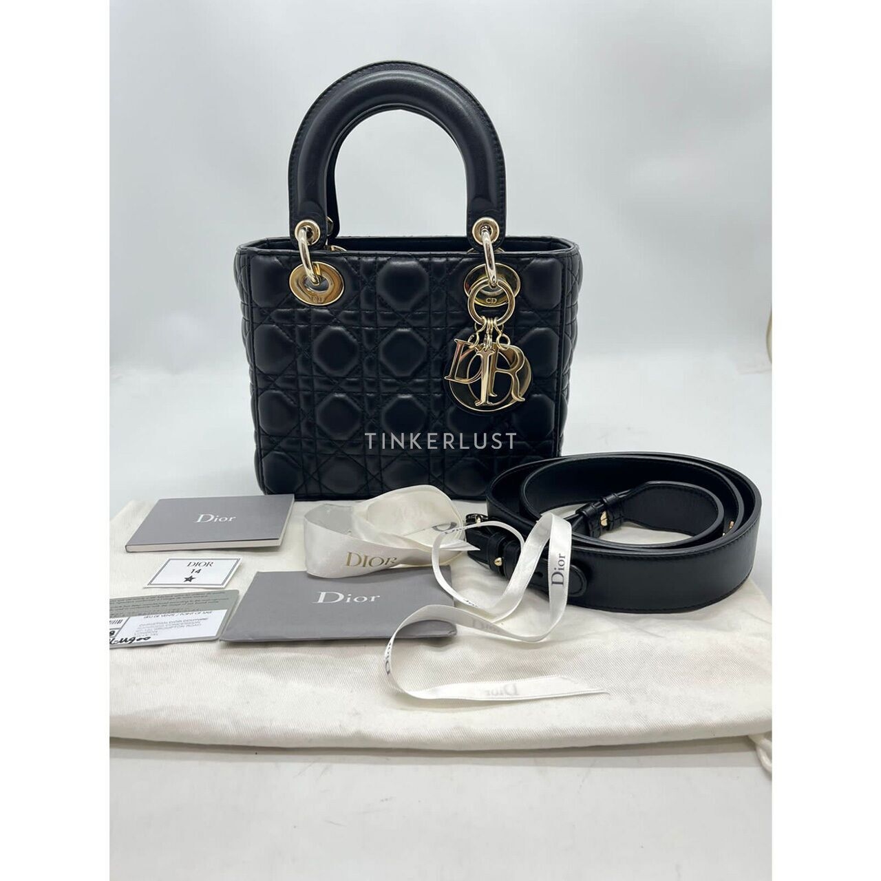 Christian Dior Lady Dior Small Black GHW 2017 Satchel