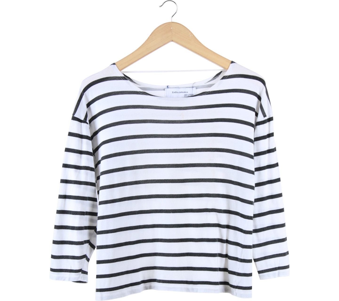 Zara Black And White Striped Blouse