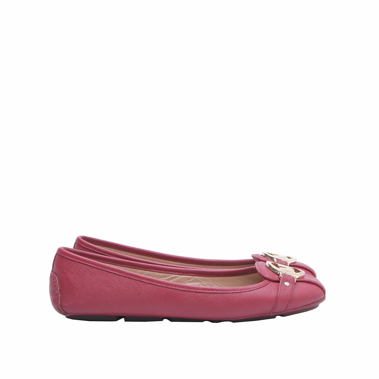 Michael Kors Red Fulton Moc Saffiano Flats