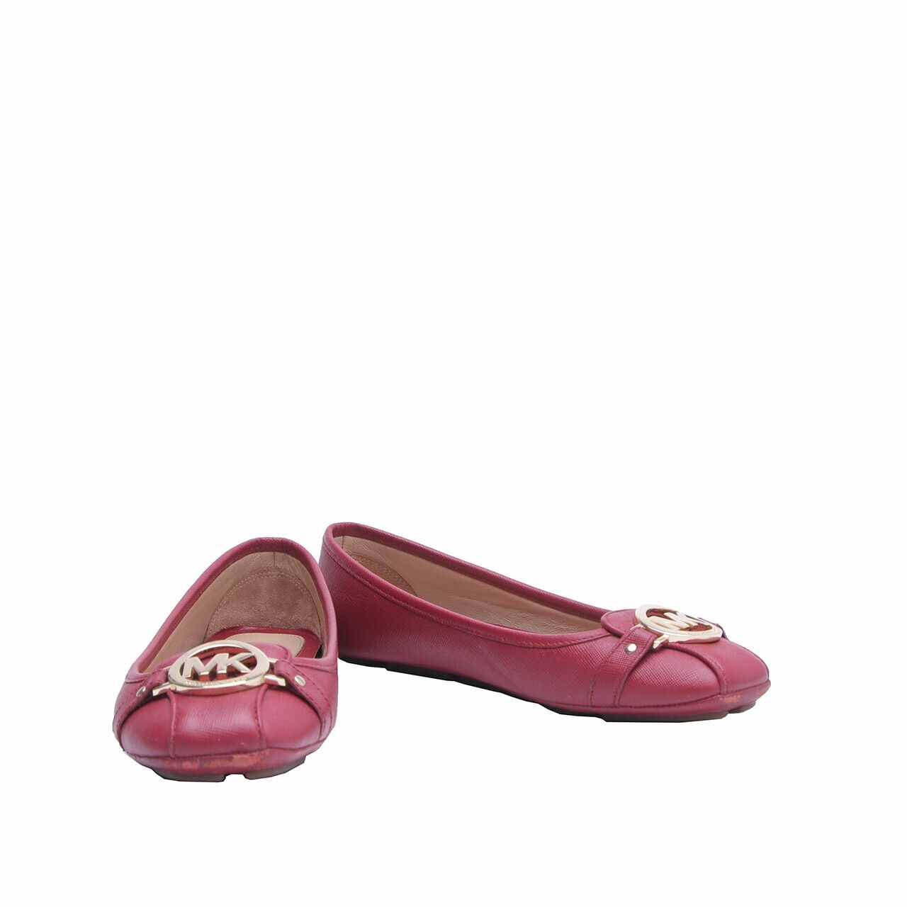 Michael Kors Red Fulton Moc Saffiano Flats