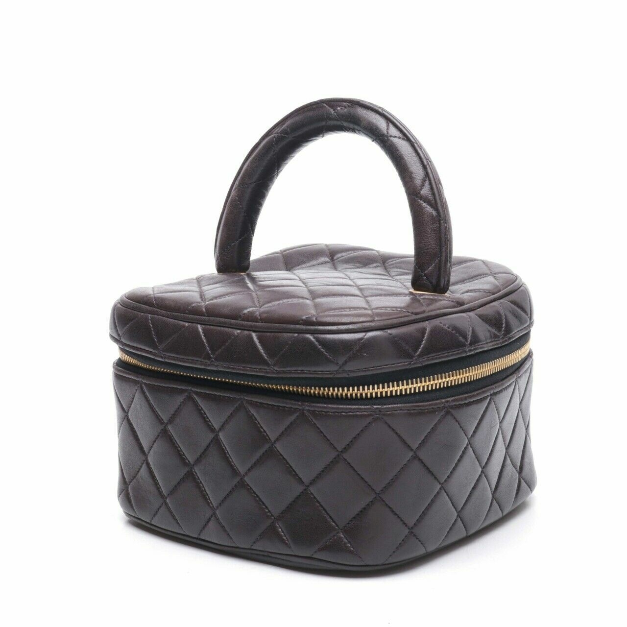 Chanel Dark Brown Vanity Hand Bag 