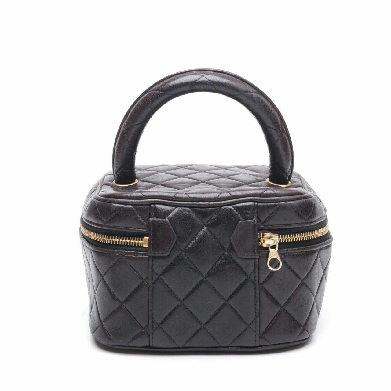 Chanel Dark Brown Vanity Hand Bag 