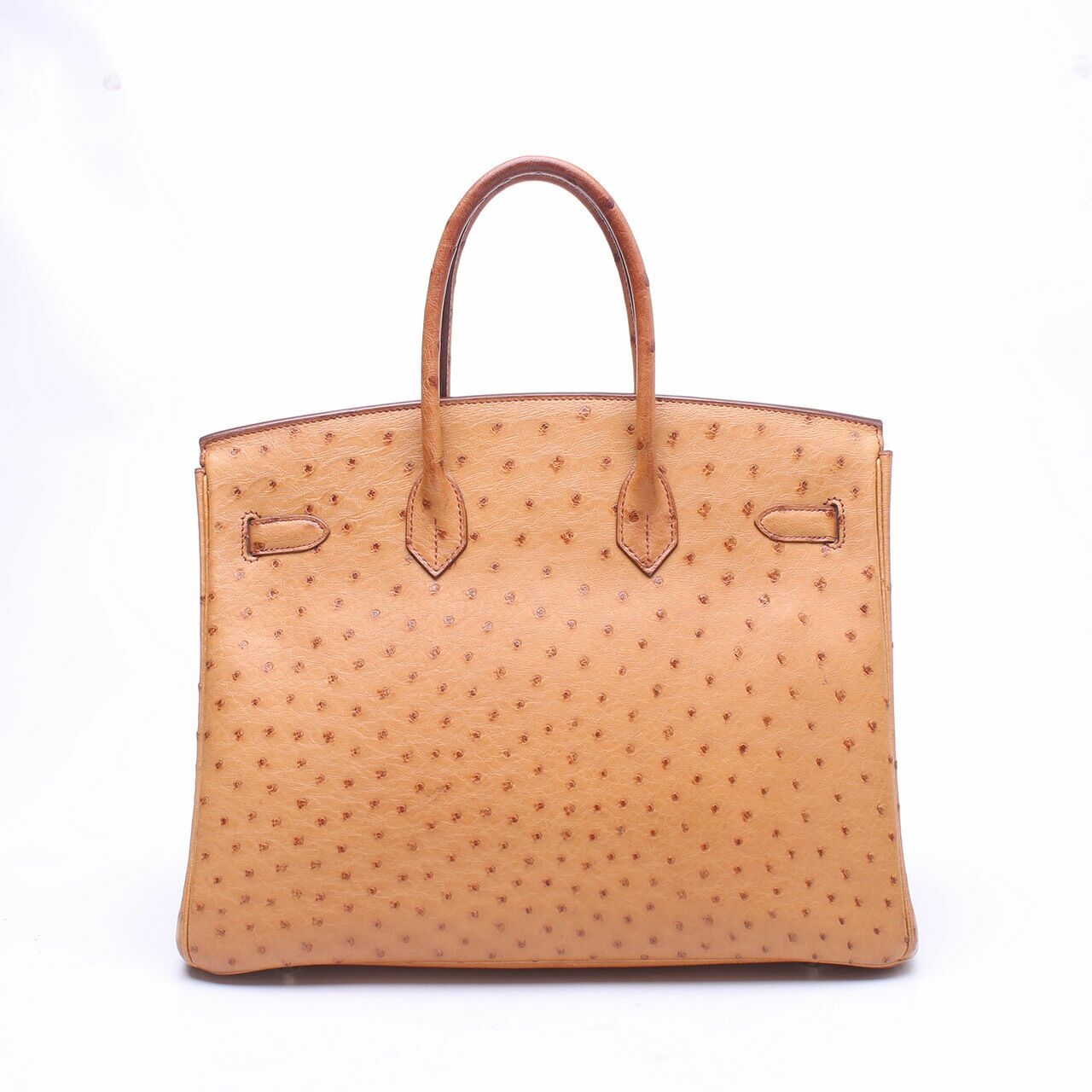 Hermes Birkin Ostrich 35 Orange Gold Hardware Handbag