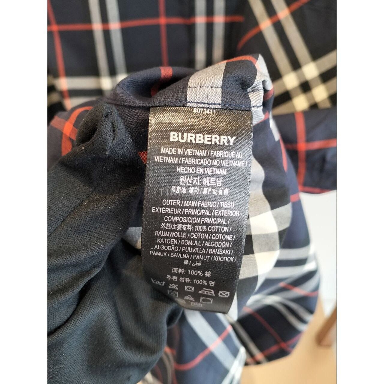 Burberry Causey in Navy Archive Check Shirt