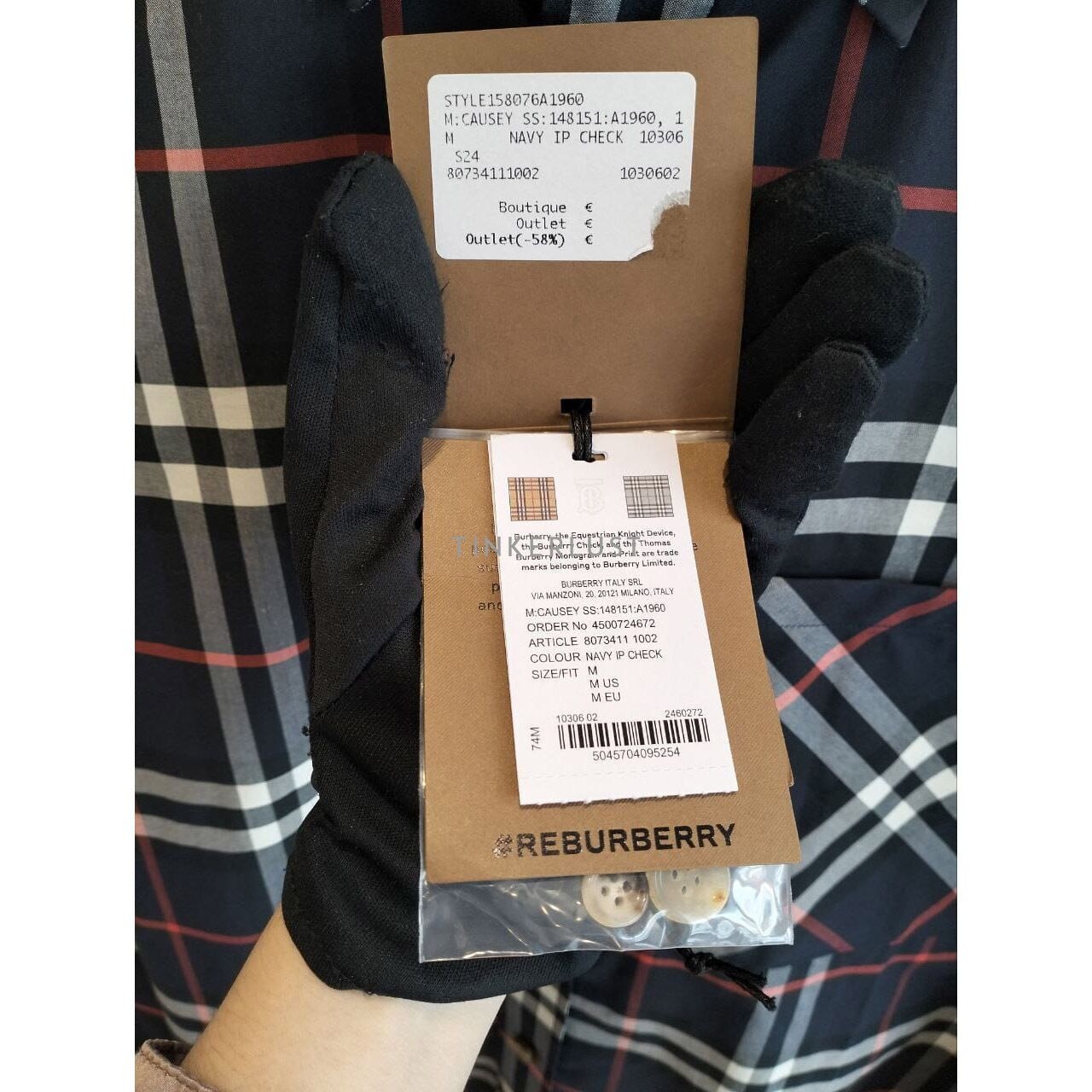 Burberry Causey in Navy Archive Check Shirt