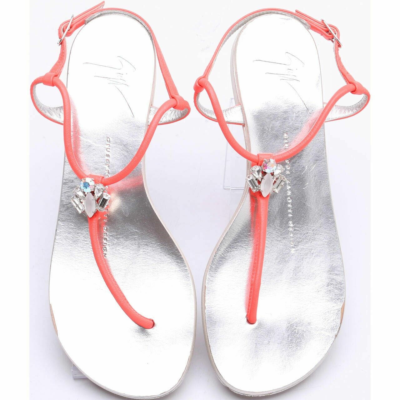 Giuseppe Zanotti Silver & Orange Sandals