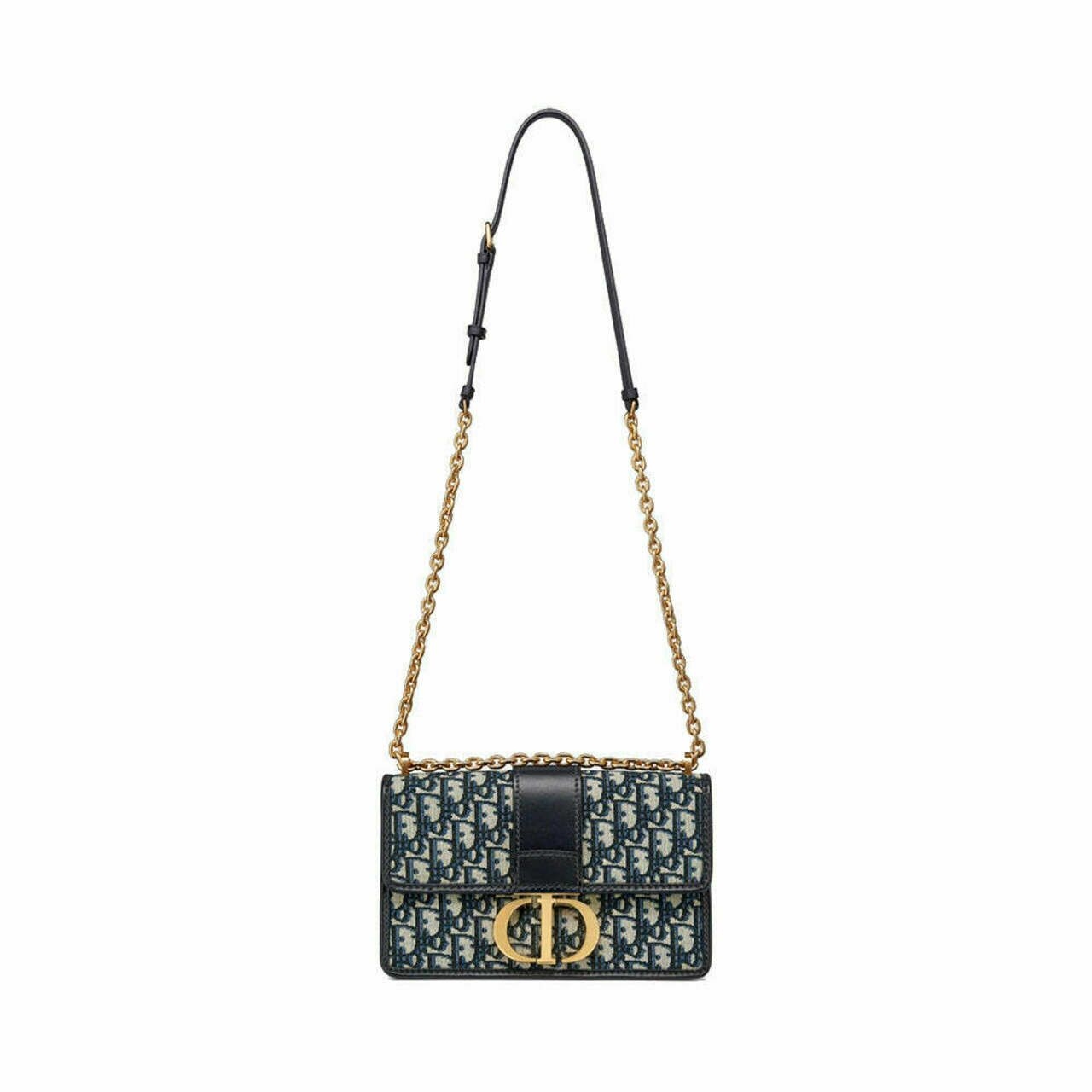 Christian Dior 30 Montaigne Chain Bag Oblique Jacquard Blue