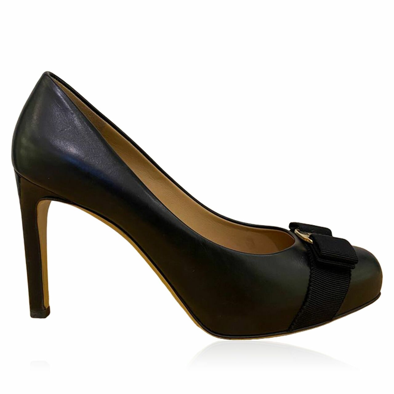 Salvatore Ferragamo Pimpa C. 9cm Nero Calfskin Heels