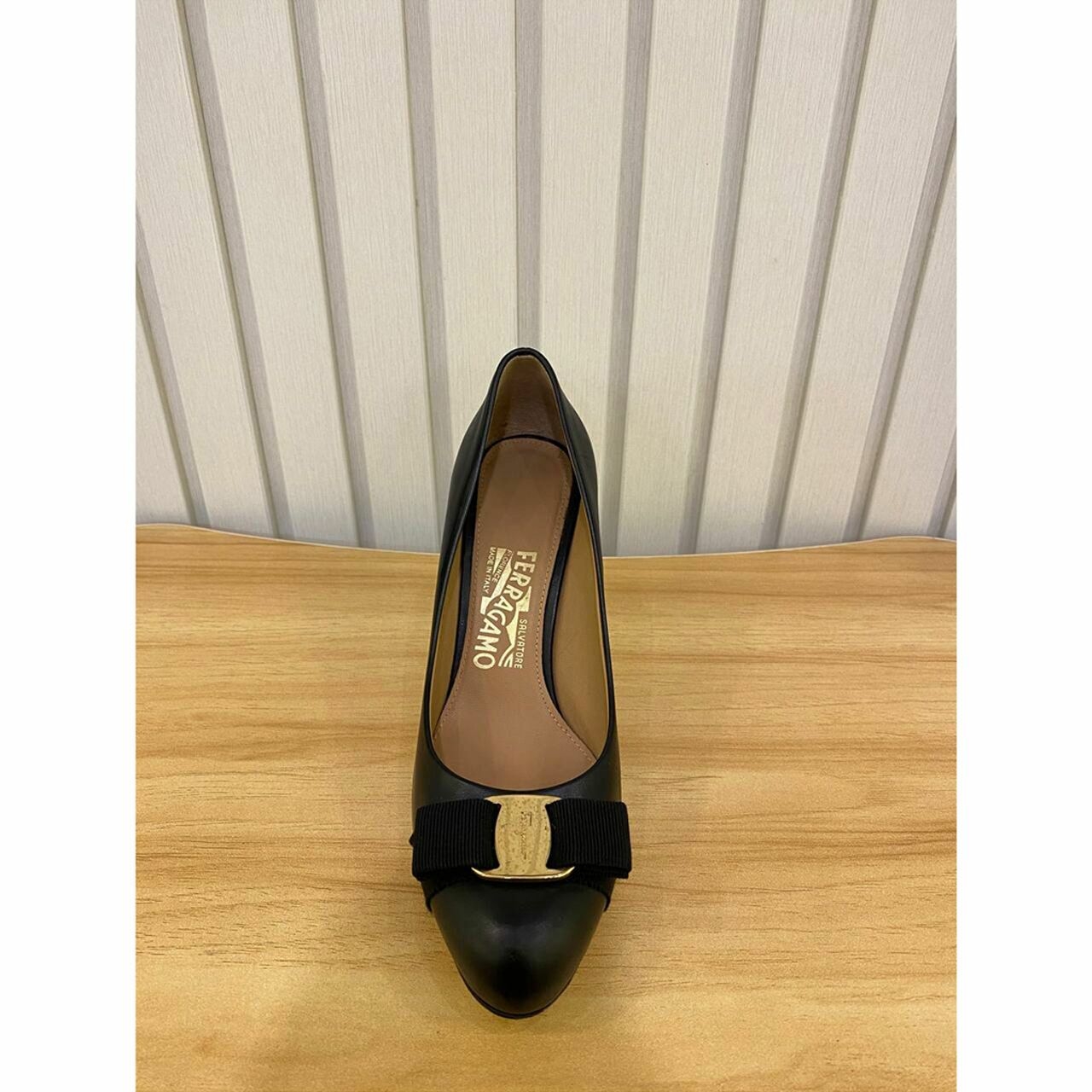 Salvatore Ferragamo Pimpa C. 9cm Nero Calfskin Heels