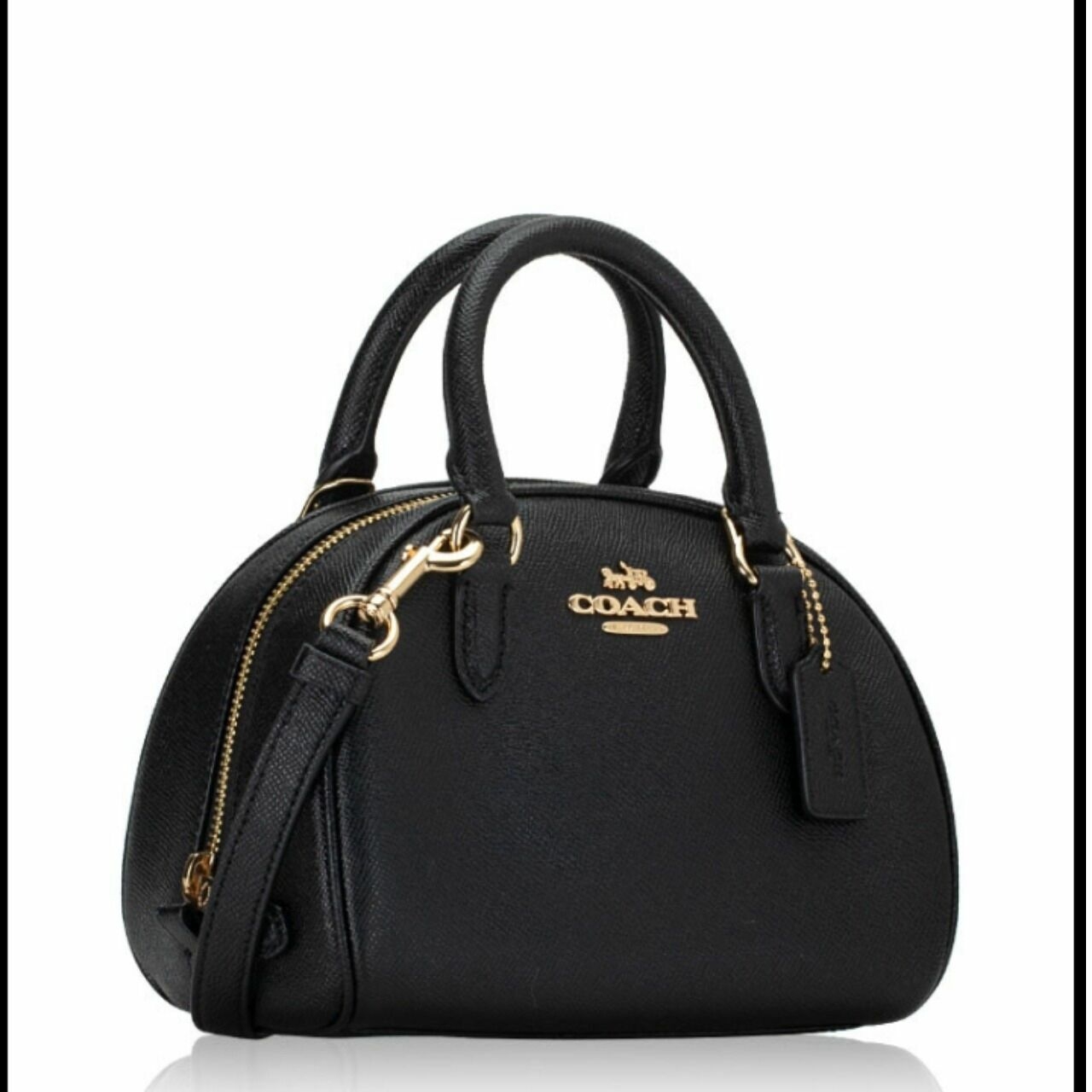 Coach Ca202 Sydney Crossgrain Satchel Black