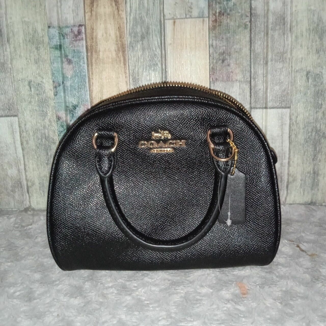 Coach Ca202 Sydney Crossgrain Satchel Black