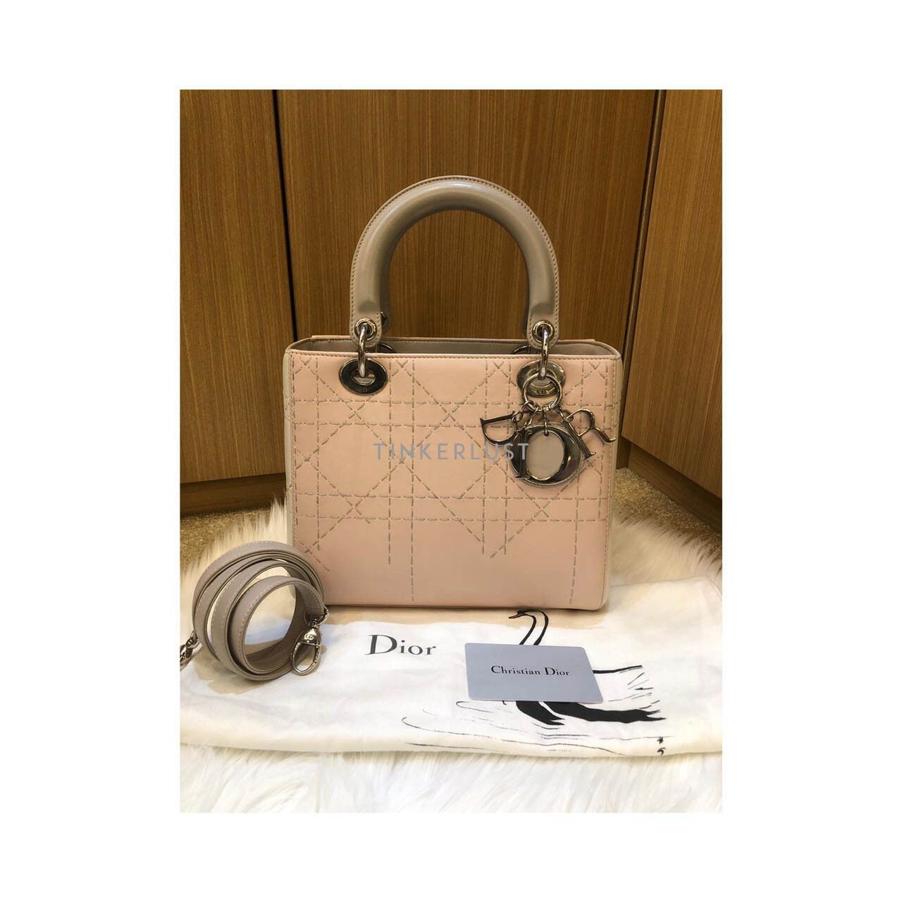 Christian Dior Lady Dior Medium Bicolor 2015 SHW Satchel