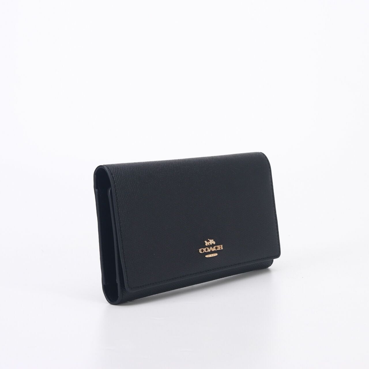 Coach C5578 Crossgrain Slim Trifold Black Wallet