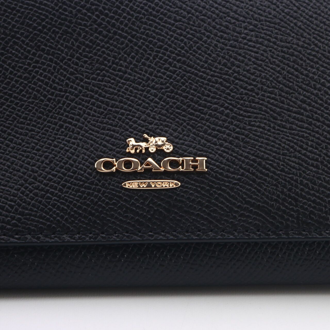 Coach C5578 Crossgrain Slim Trifold Black Wallet