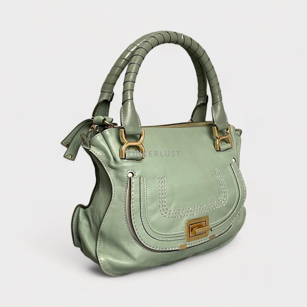 Chloe Marcie Medium Light Green Calfksin GHW Satchel