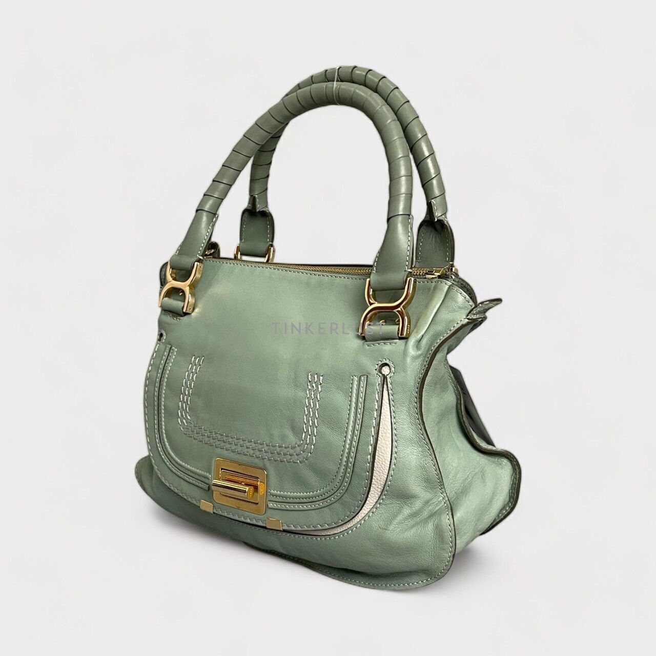 Chloe Marcie Medium Light Green Calfksin GHW Satchel