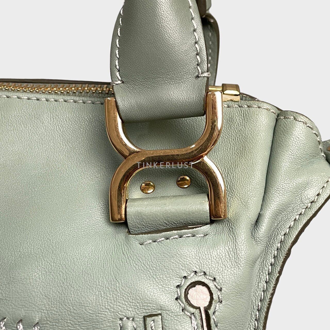 Chloe Marcie Medium Light Green Calfksin GHW Satchel