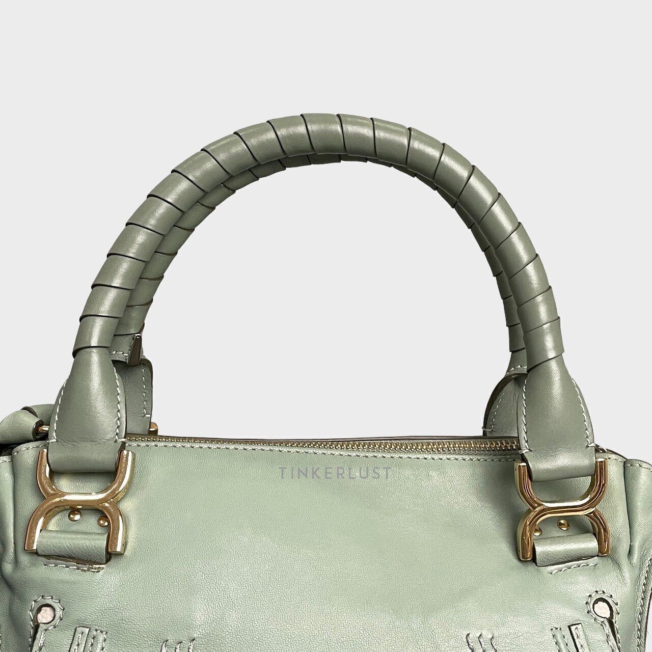 Chloe Marcie Medium Light Green Calfksin GHW Satchel