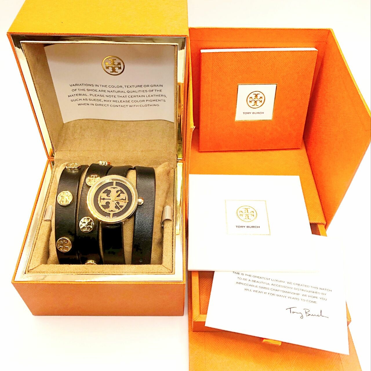 Tory Burch Black-gold Jam Tangan