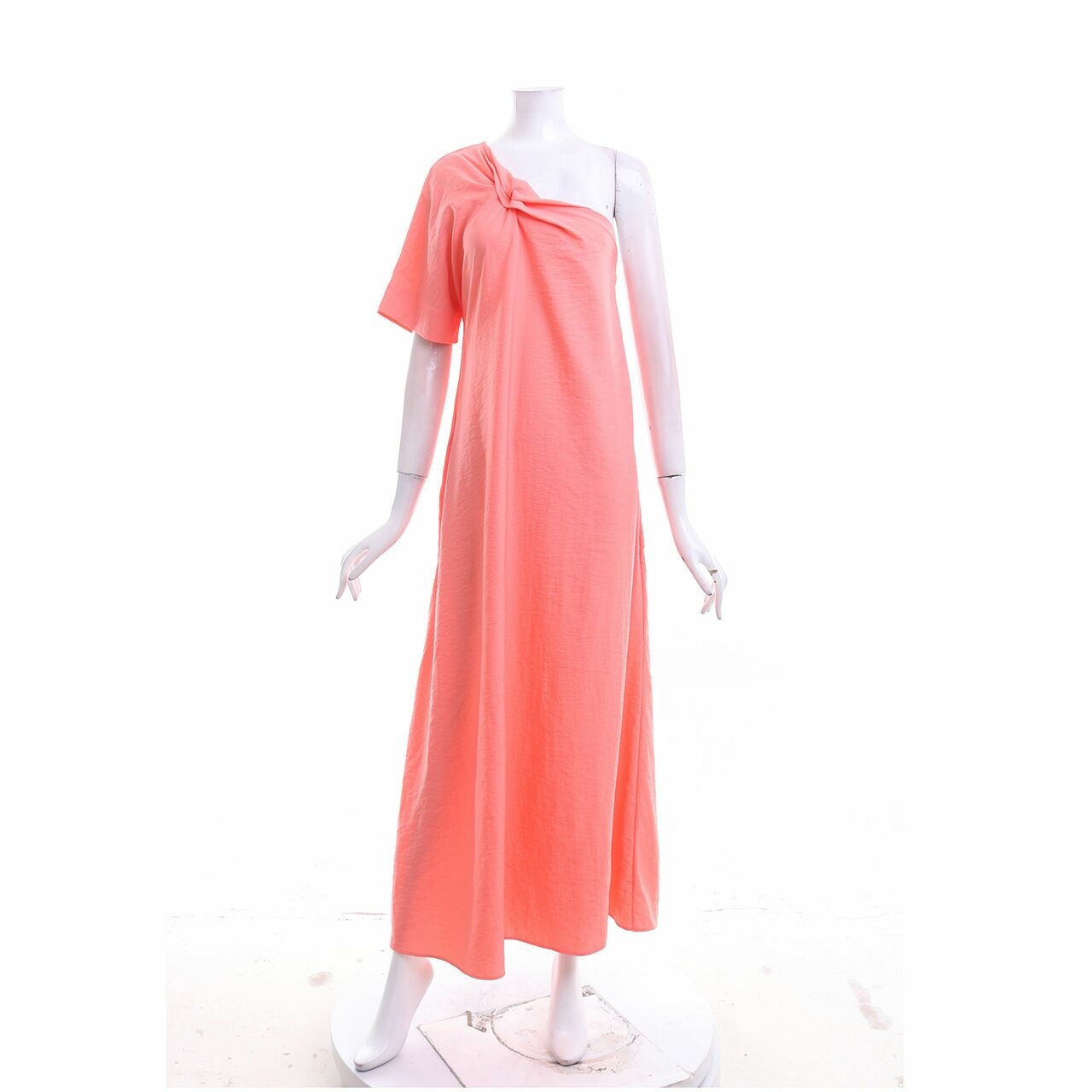 COS Soft Pink One Shoulder Long Dress