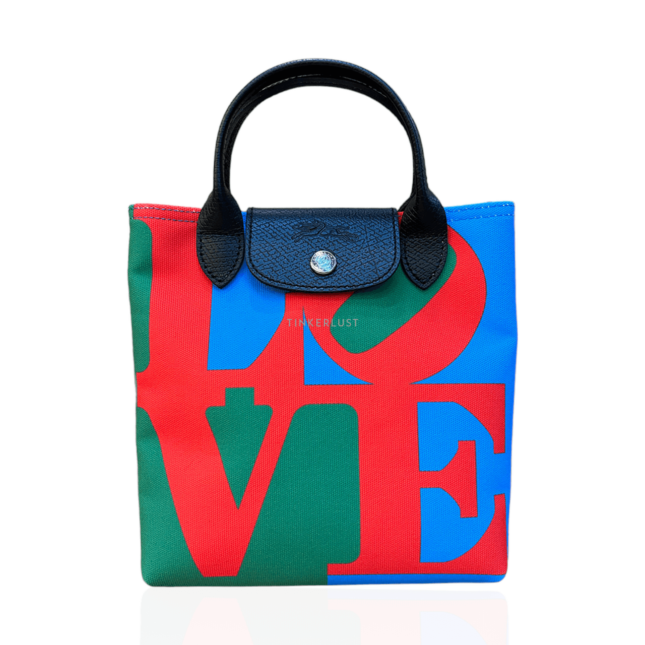 Longchamp x Robert Indiana Red Multi Handbag