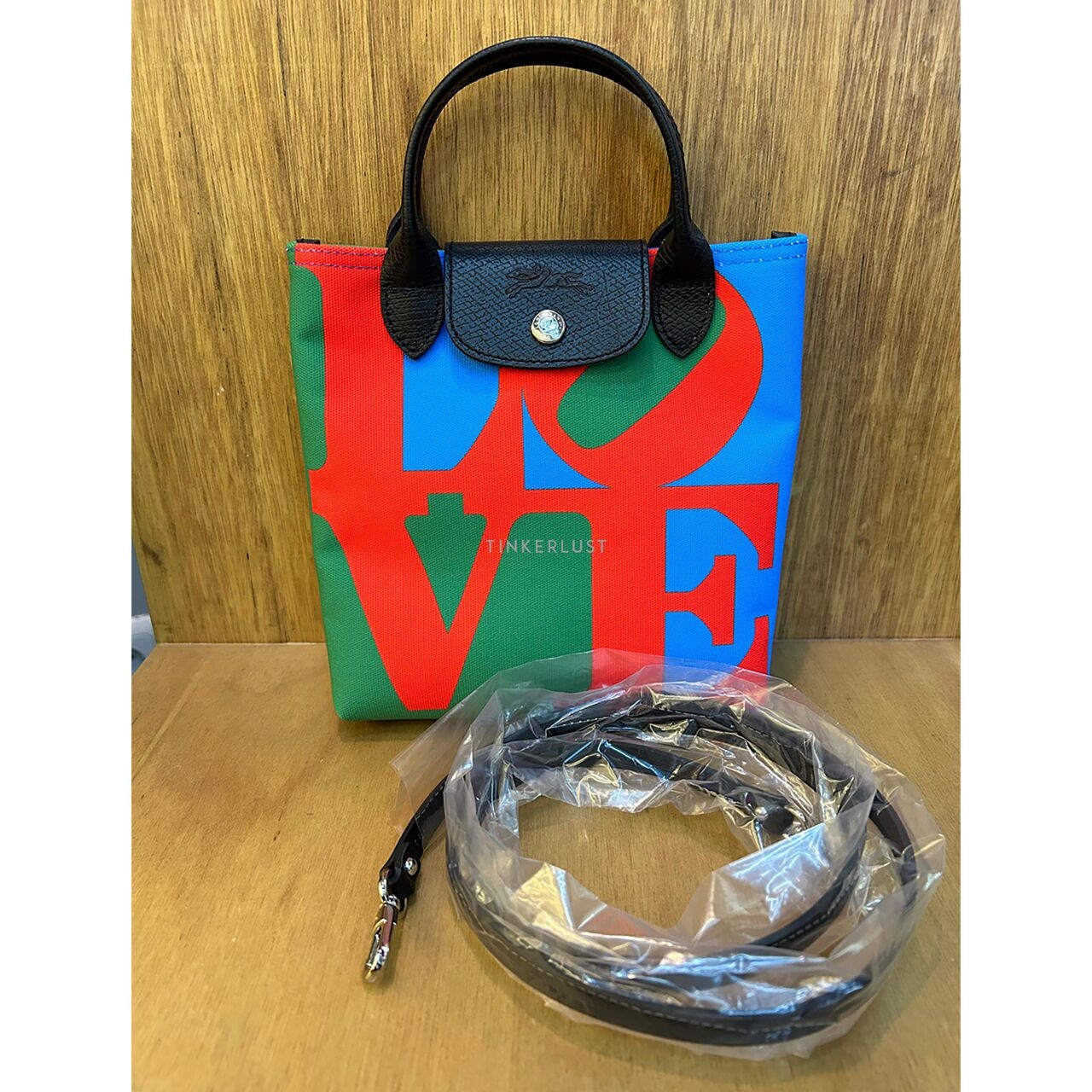 Longchamp x Robert Indiana Red Multi Handbag