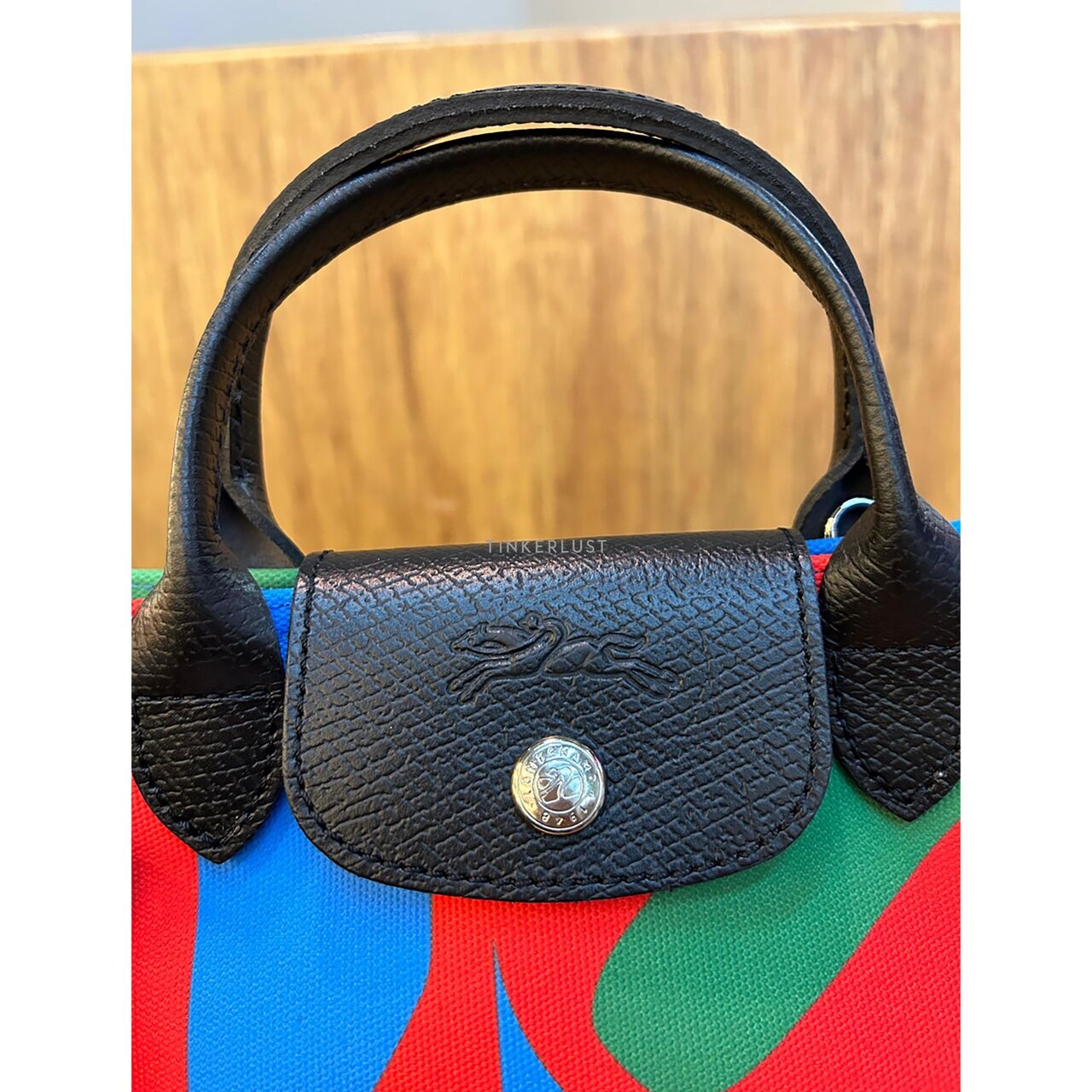 Longchamp x Robert Indiana Red Multi Handbag