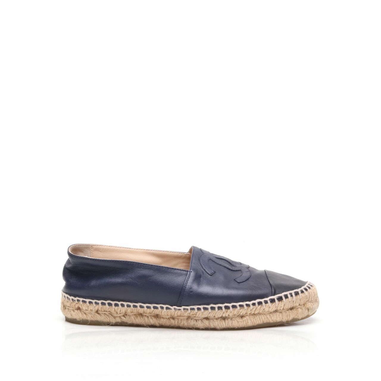 Chanel Navy/Black Espadrilles Flats 