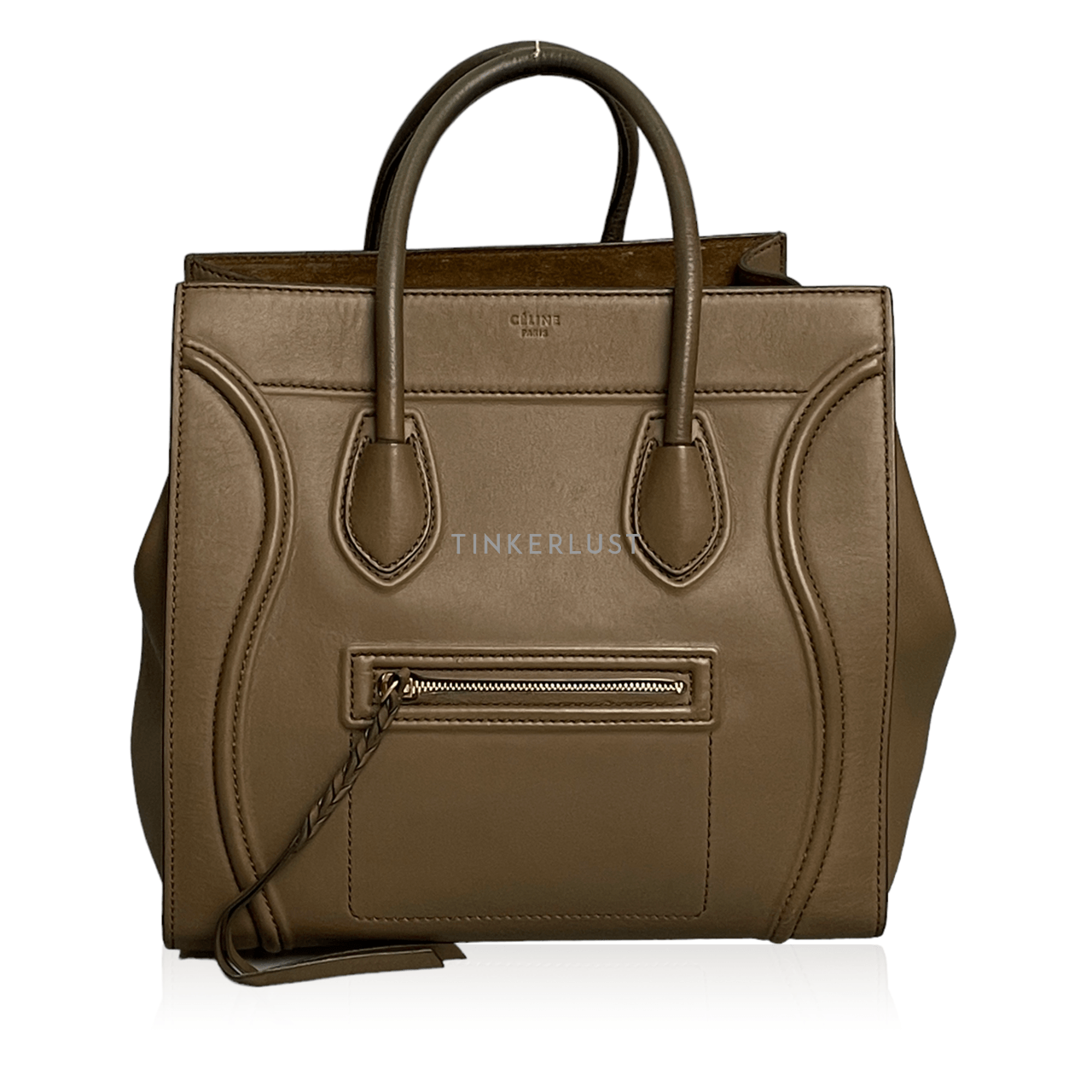 Celine Lugagge Phantom Dark Brown Calfskin Medium GHW Tote Bag