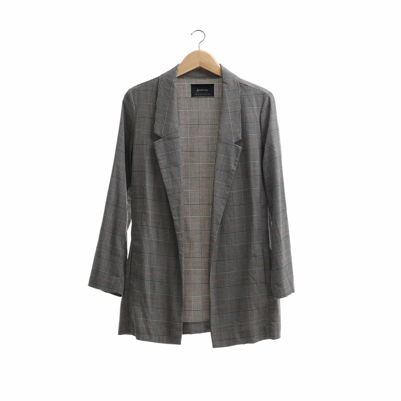 Stradivarius Grey Houndstooth Outerwear