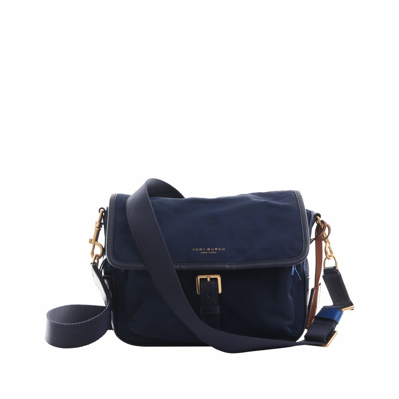 Tory Burch Navy Perry Colorblock Nylon Sling Bag