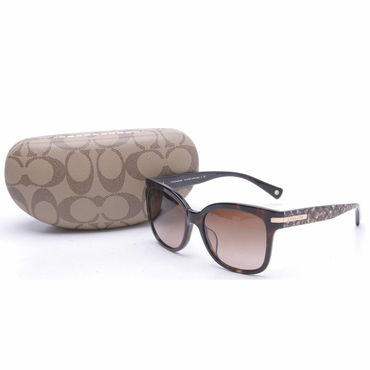 Coach Dark Brown Ocelot Gradient Sunglasses