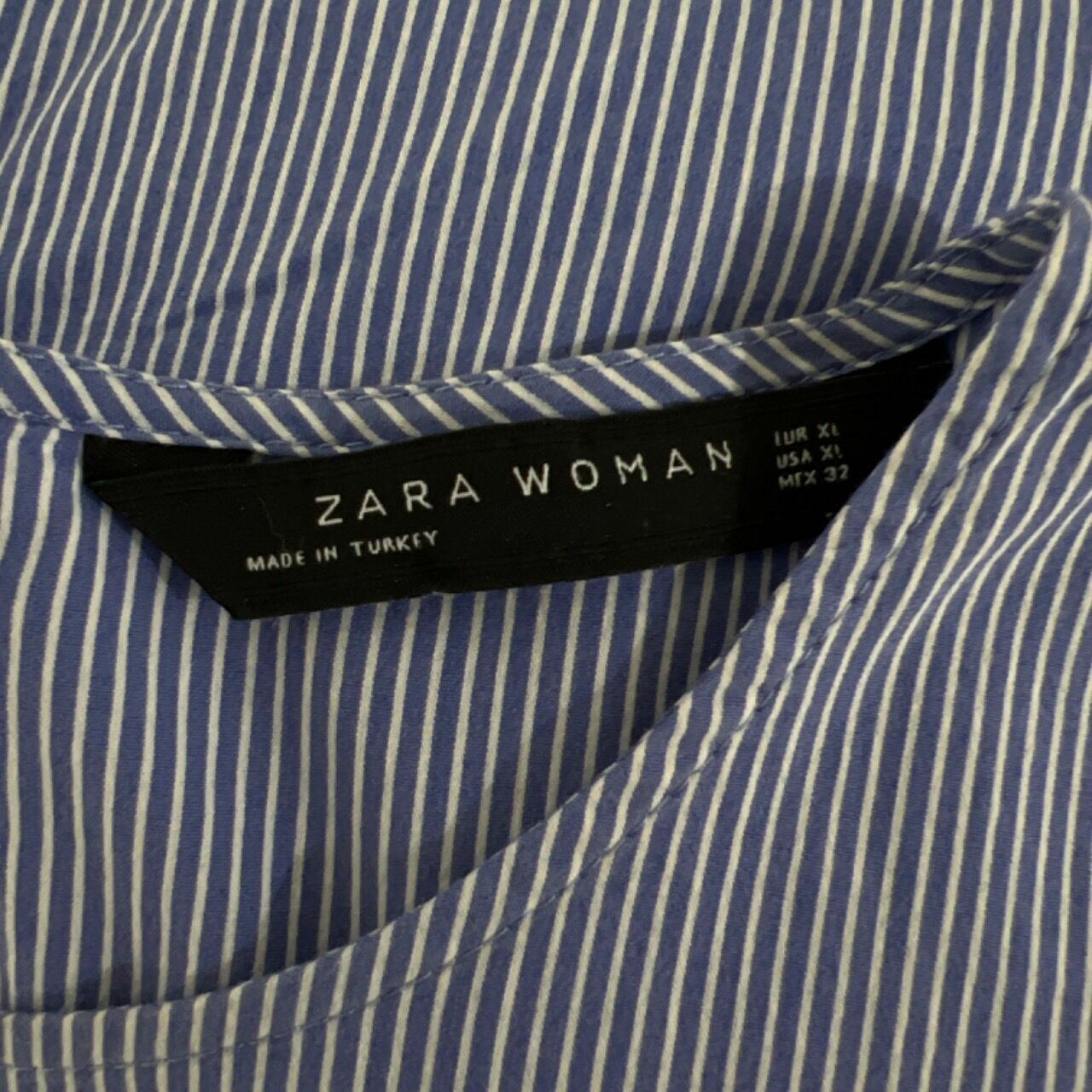 Zara Blue & White Stripes Blouse