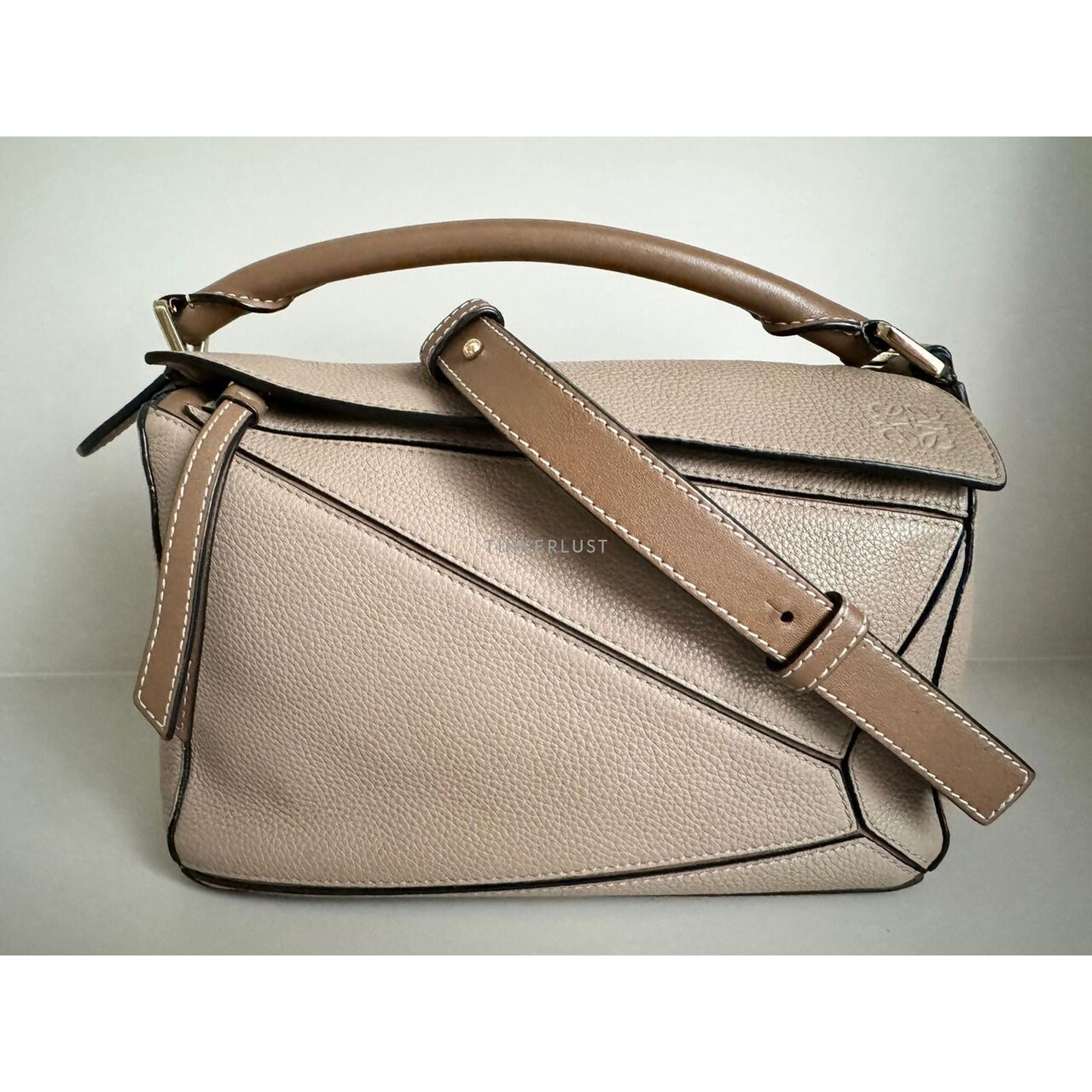 Loewe Puzzle Small Taupe Grained Leather 2018 Satchel