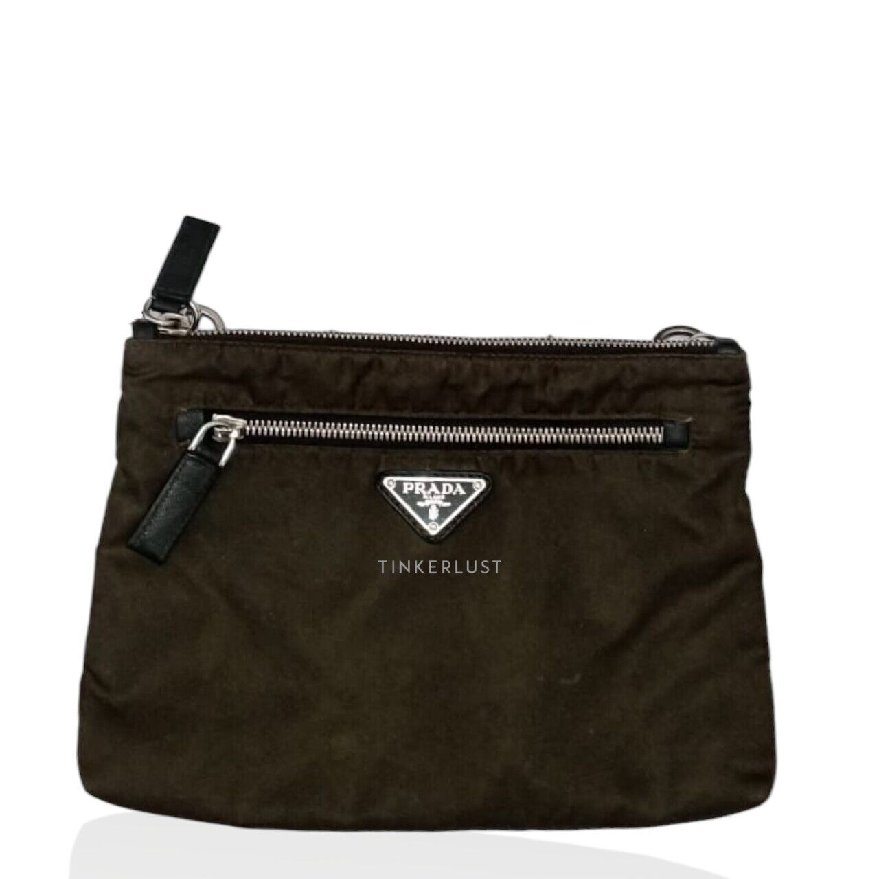 Prada Khaki Green Nylon Sling Bag