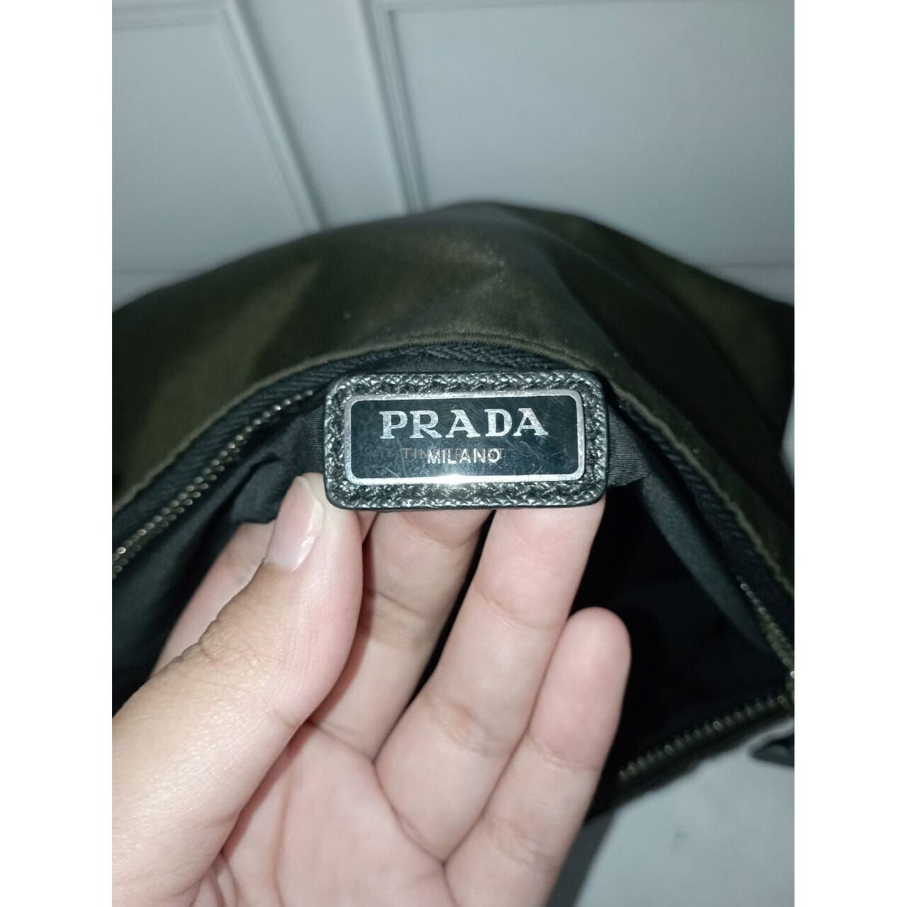 Prada Khaki Green Nylon Sling Bag