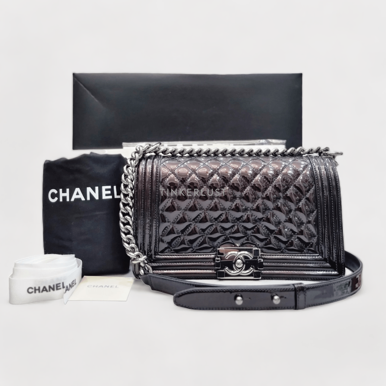 Chanel Boy Medium Patent Shoulder Bag