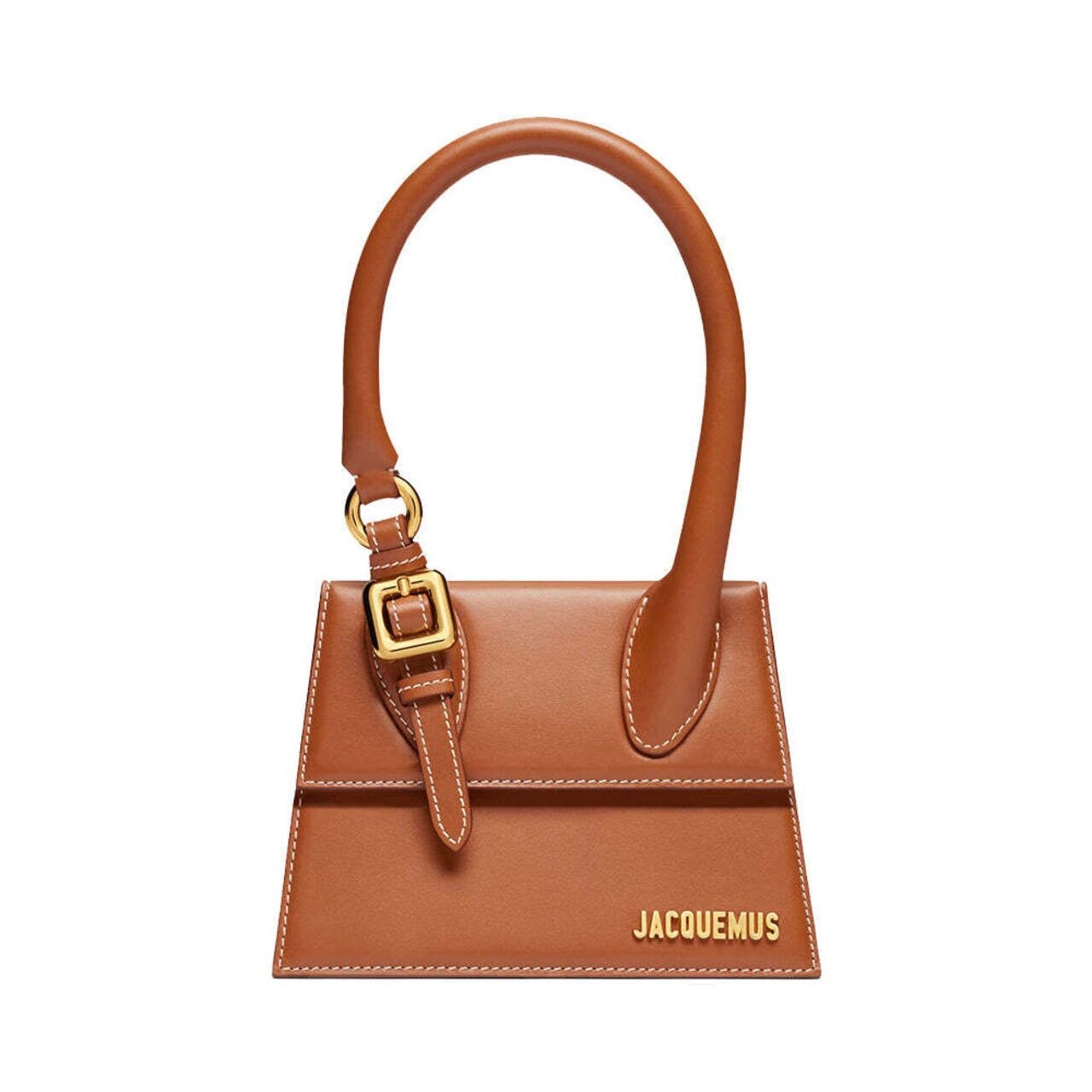 Jacquemus Le Chiquito Moyen Boucle Smooth Leather Handbag Light Brown