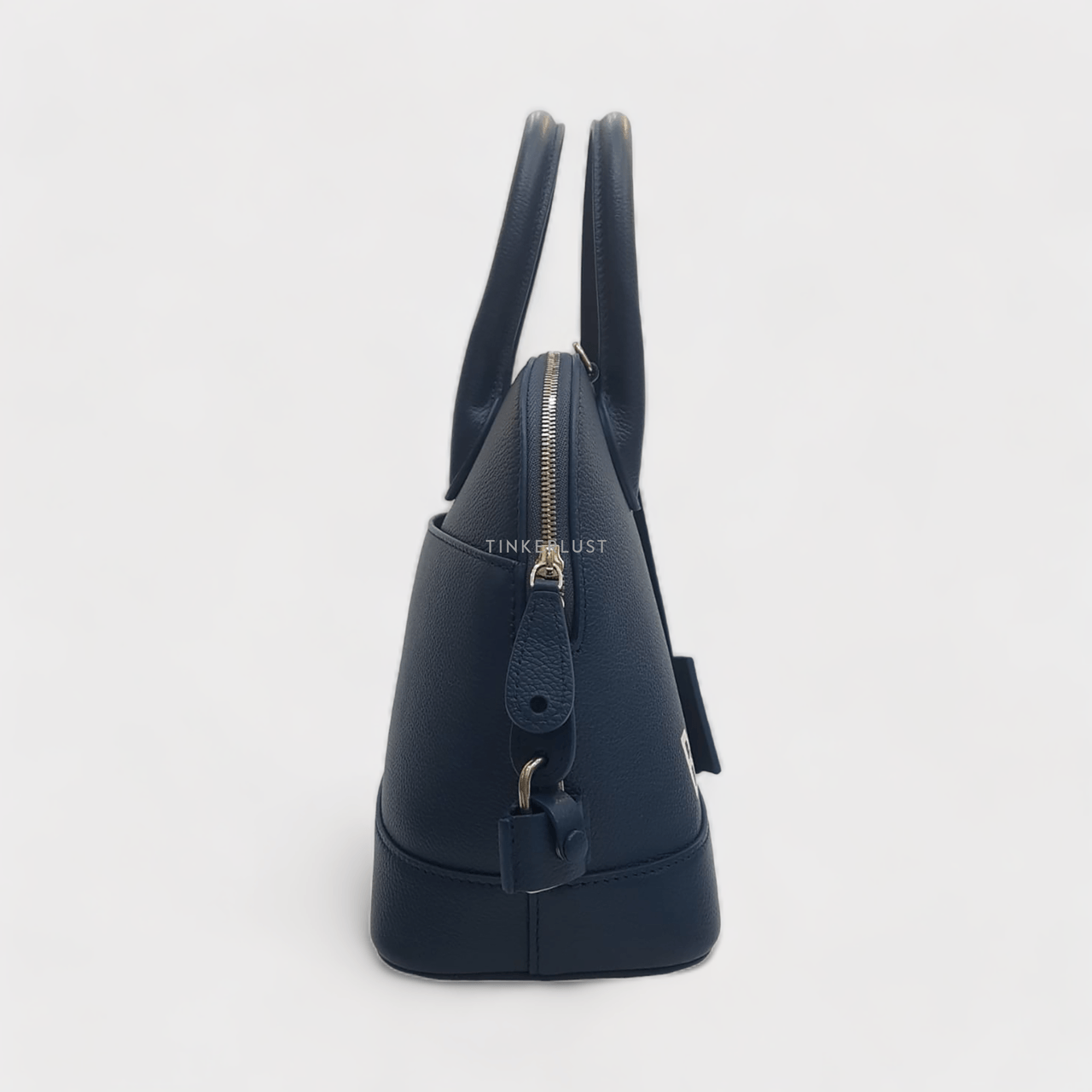 Balenciaga Ville Small Navy Blue Grained Leather Satchel