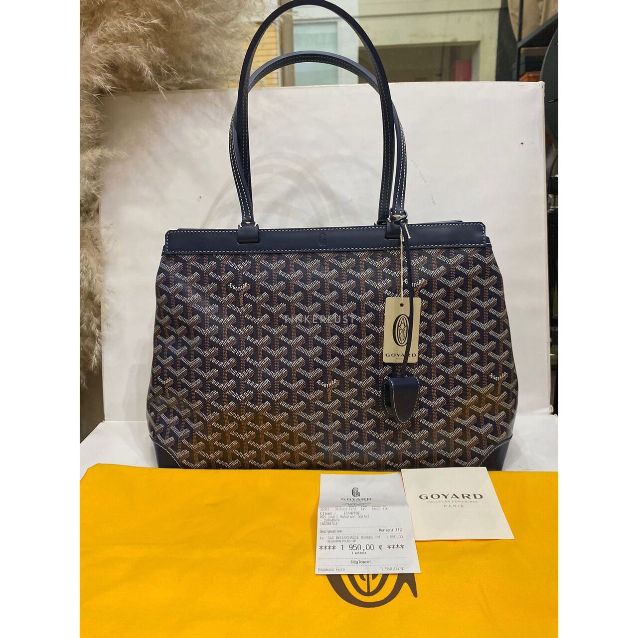 Goyard Bellechase PM Navy Blue Tote Bag