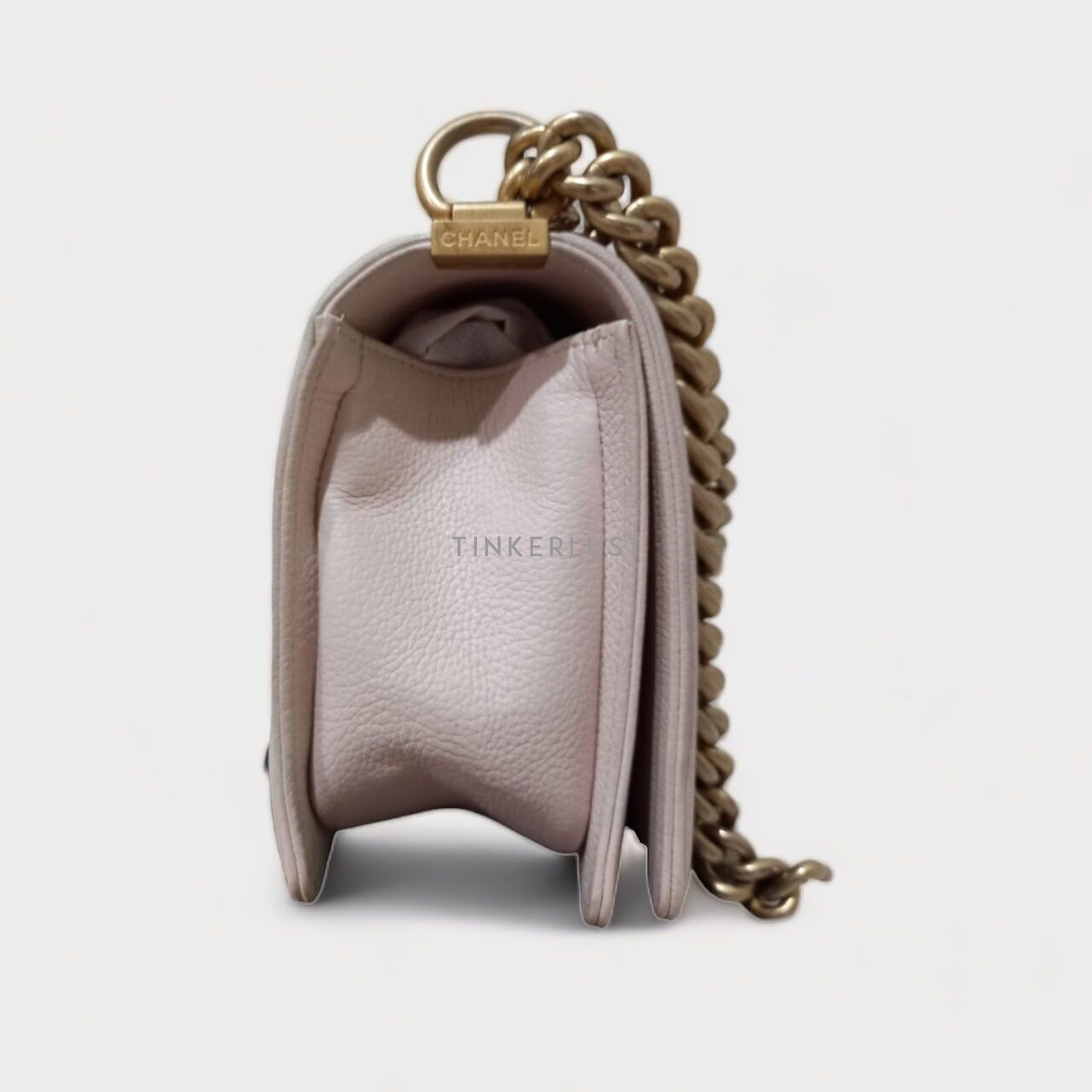 Chanel Boy Medium Light Pink Braided Tweed #25 GHW Shoulder