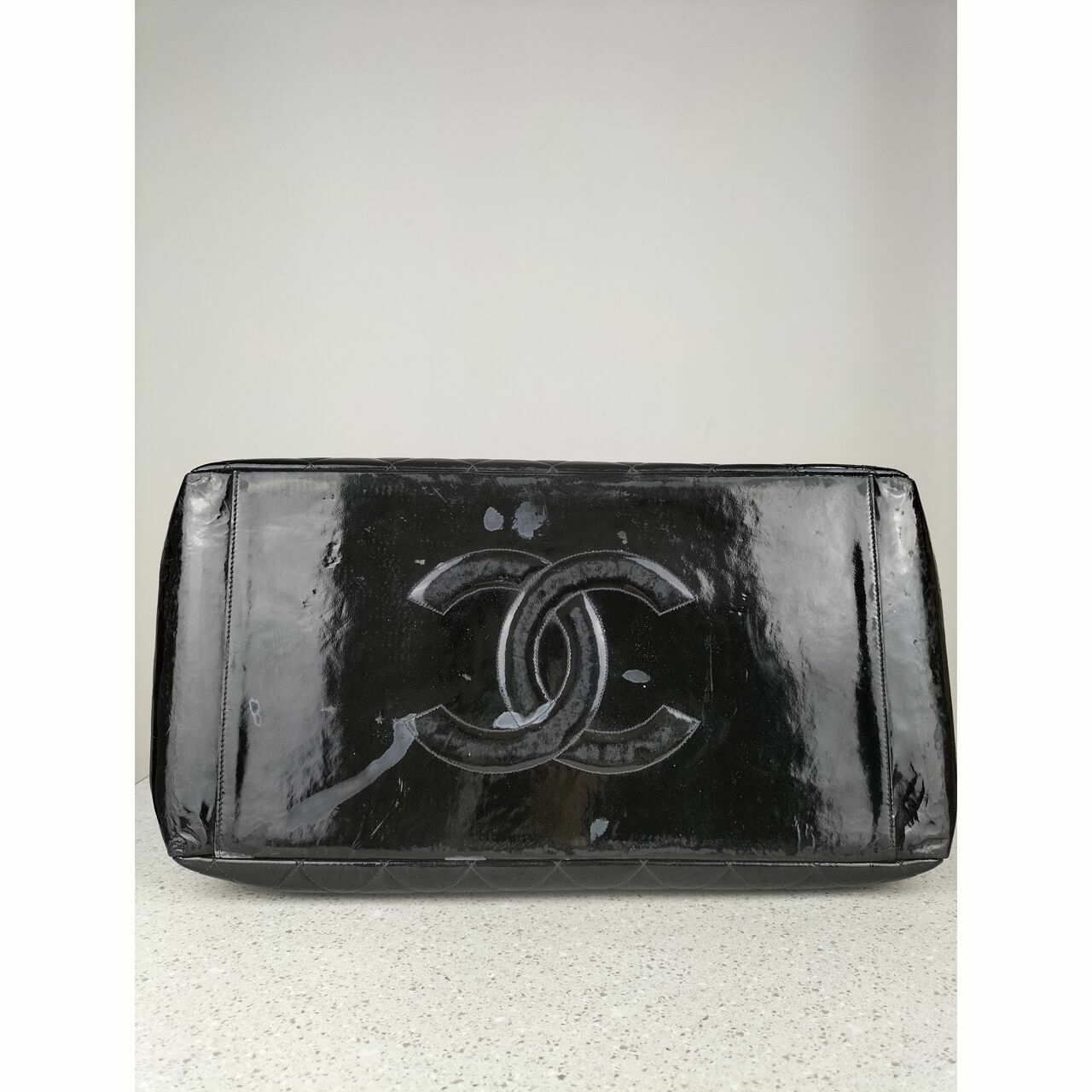 Chanel Tote Bag Vintage GHW Black Patent Leather #3