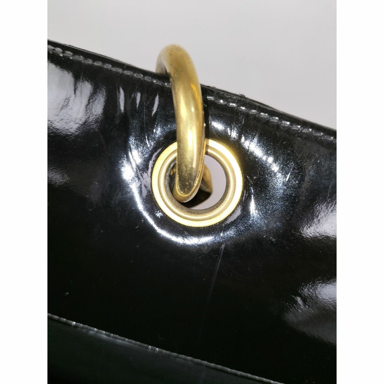 Chanel Tote Bag Vintage GHW Black Patent Leather #3