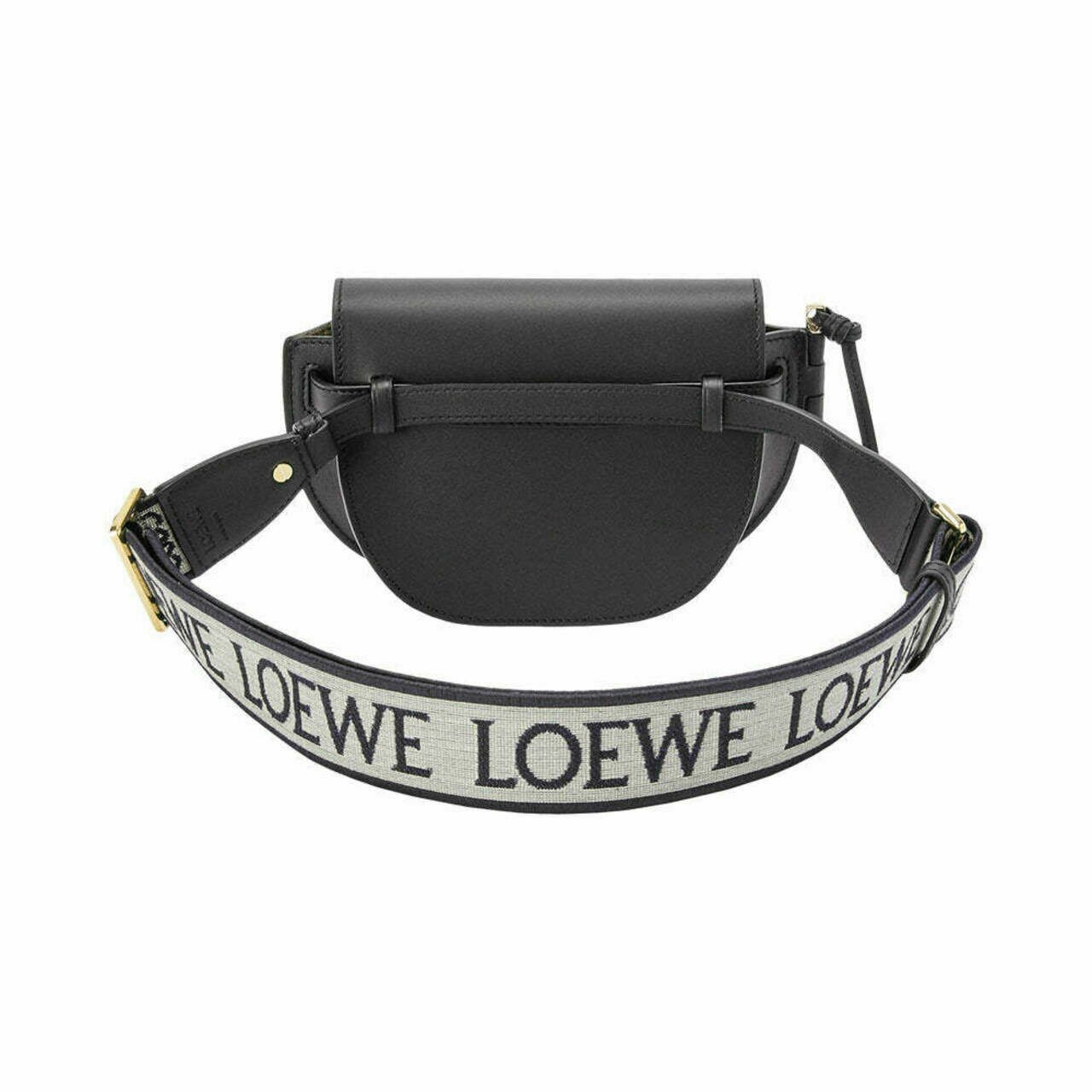 Loewe Mini Gate Dual Bag in Soft Calfskin Jacquard Black