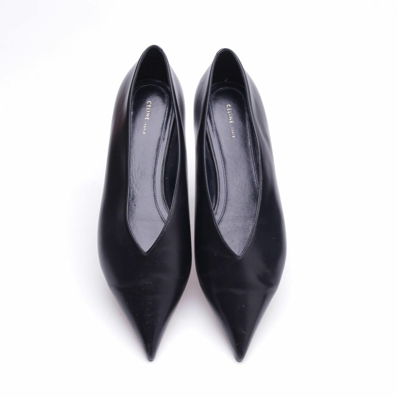 Celine Black Pointed Flats Shoes